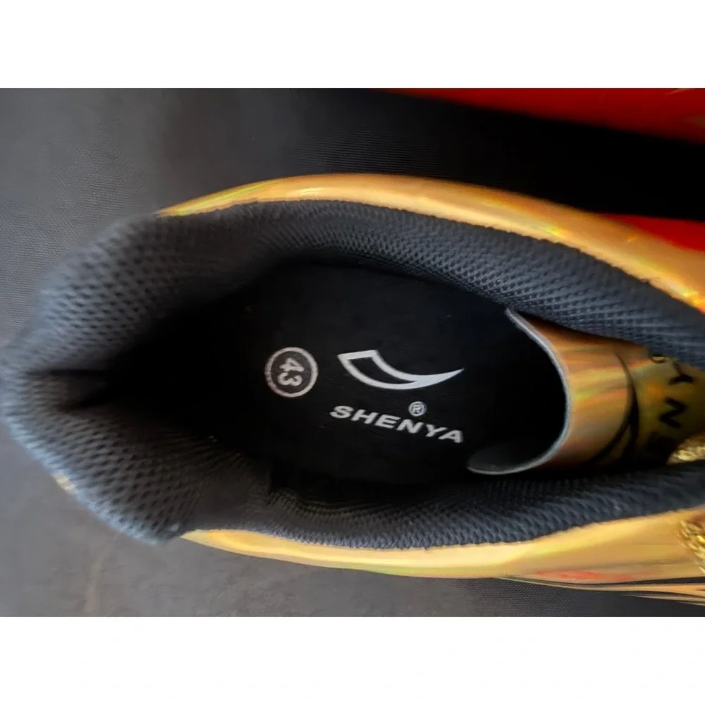 Shenya China Create Sports Track Field Spikes Gold Iridescent Mens 43 US 9.5
